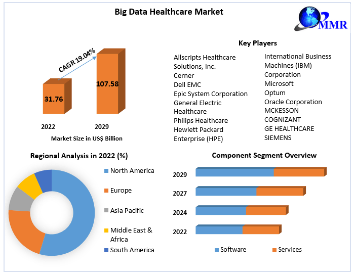 Big Data Healthcare Market Set to Surge with 19.04% CAGR, Projected to Reach USD 107.58 Billion by 2029