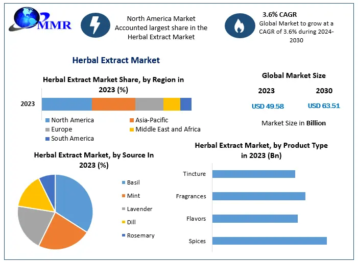 Herbal Extract Market Size Expected to Reach Nearly US$ 63.51 Bn by 2030 with a CAGR of 3.6% During the Forecast Period